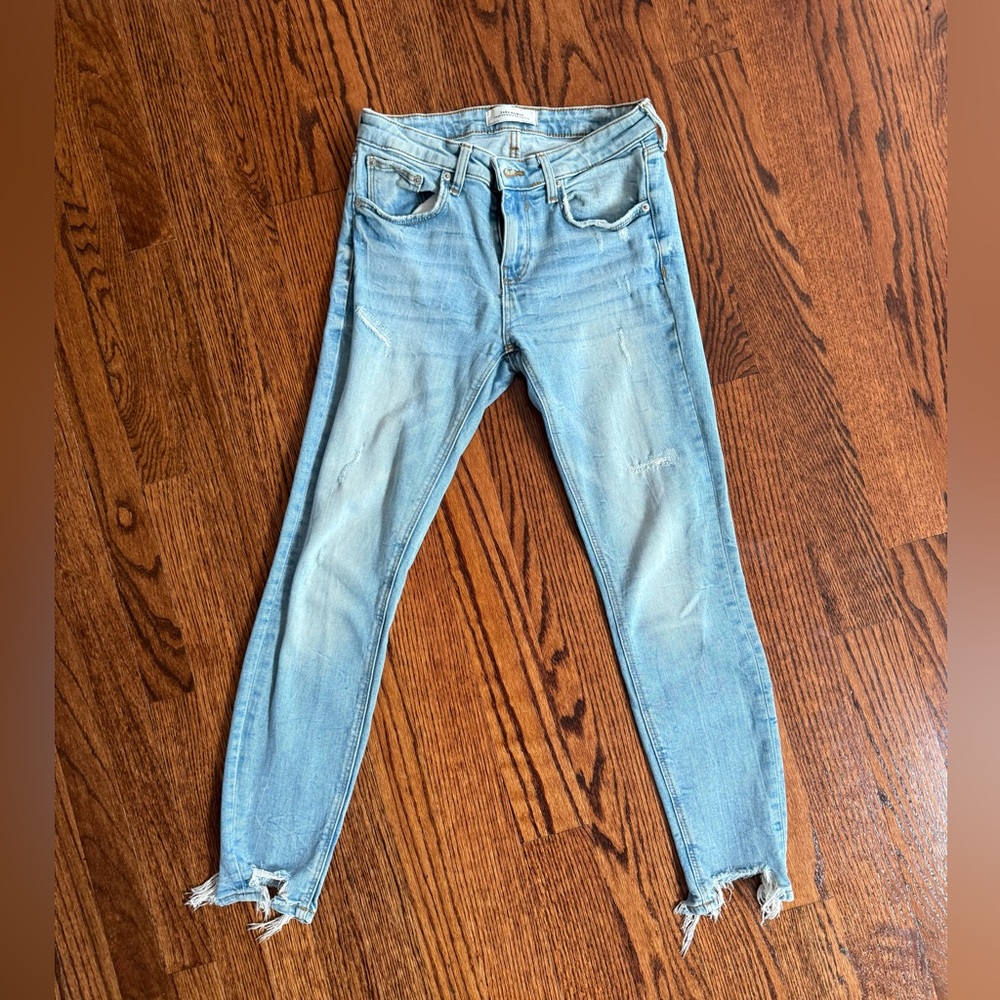 Zara premium denim collection light blue jeans